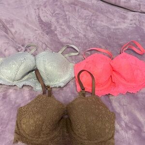 Aerie Balconette Bra Set-Pink, Mauve, White